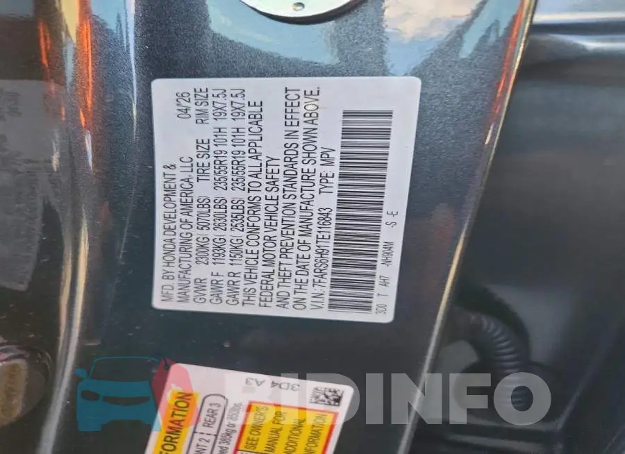 7FARS6H91TE116843 Photo# 13