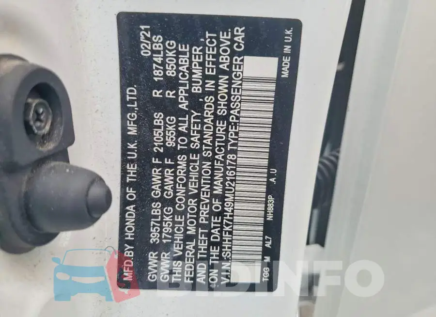 SHHFK7H49MU216178 Photo# 12