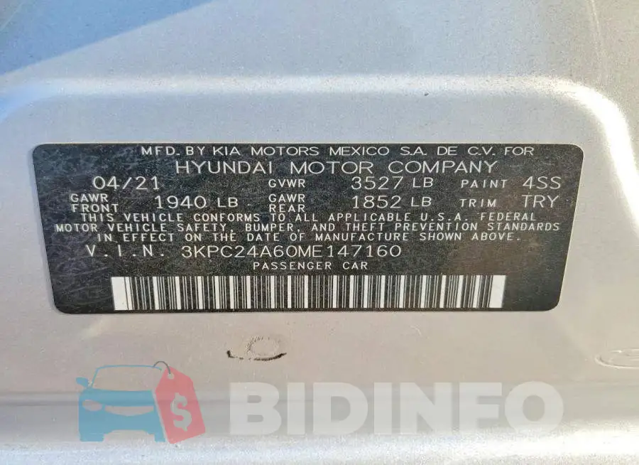 3KPC24A60ME147160 Photo# 13