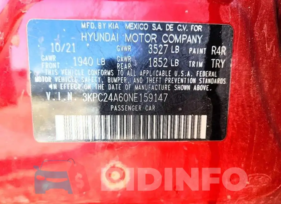 3KPC24A60NE159147 Photo# 12