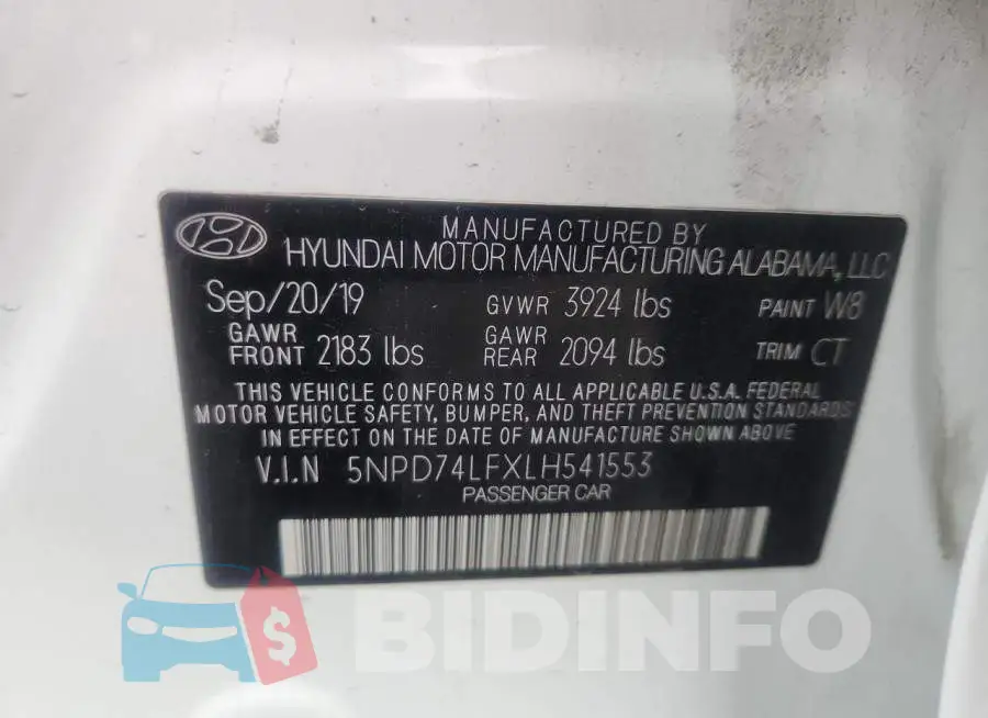 5NPD74LFXLH541553 Photo# 12