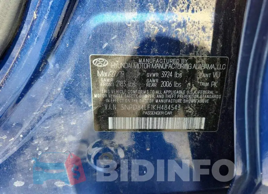 5NPD84LF1KH484543 Photo# 13
