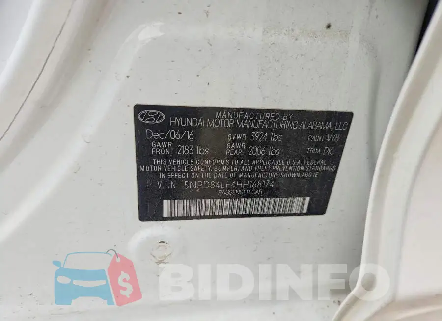 5NPD84LF4HH168174 Photo# 12