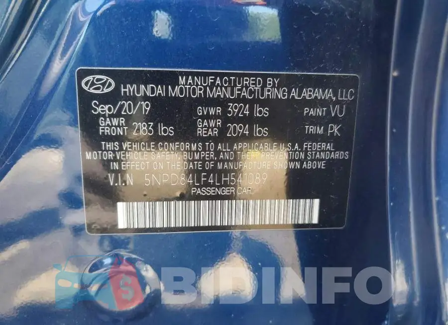 5NPD84LF4LH541089 Photo# 12