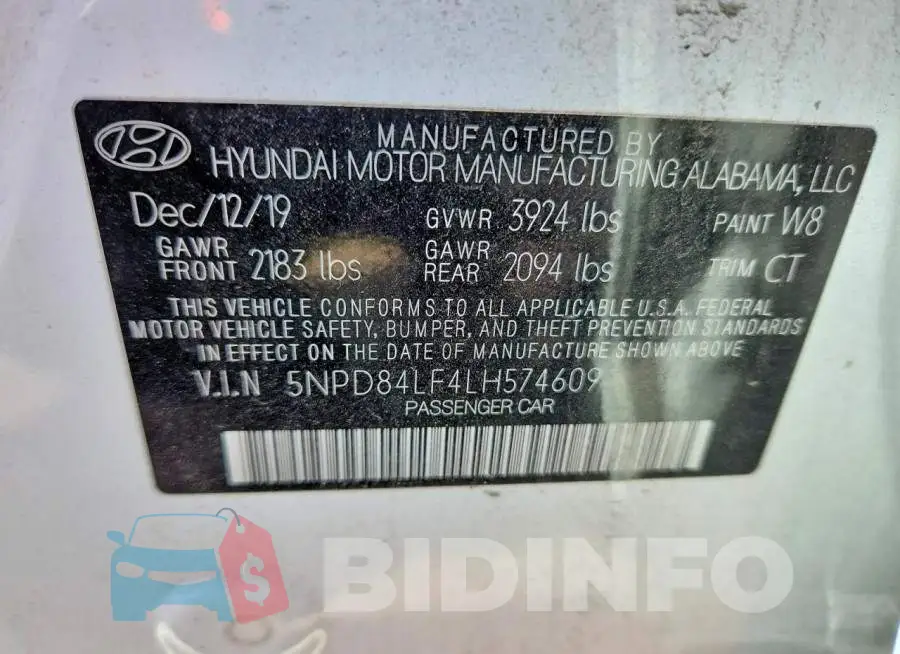 5NPD84LF4LH574609 Photo# 12