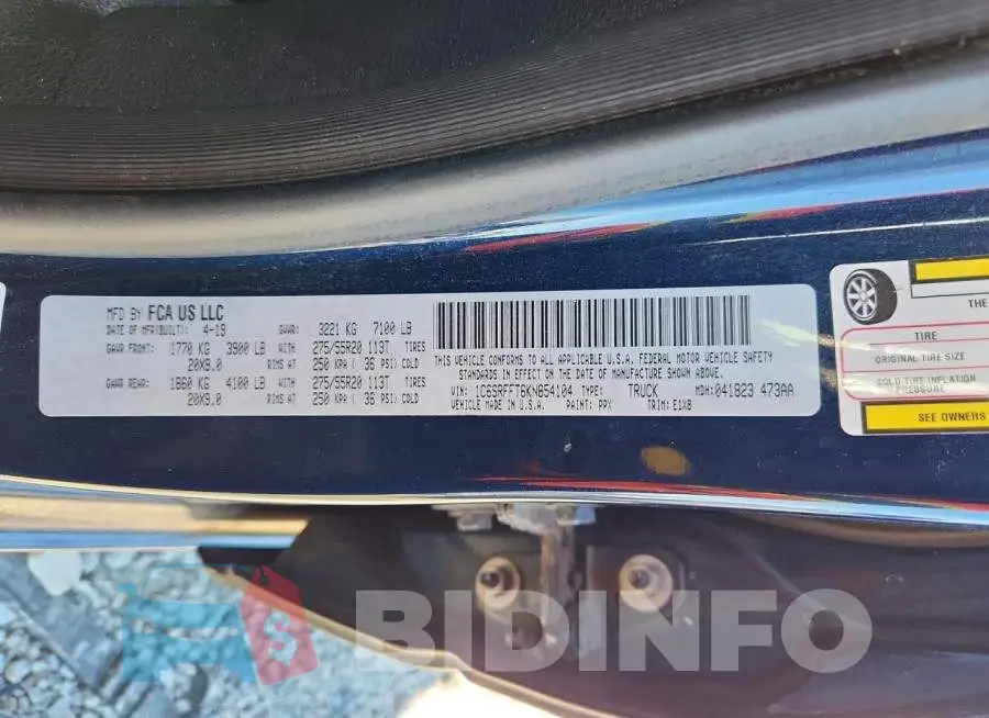 1C6SRFFT6KN854104 Photo# 12