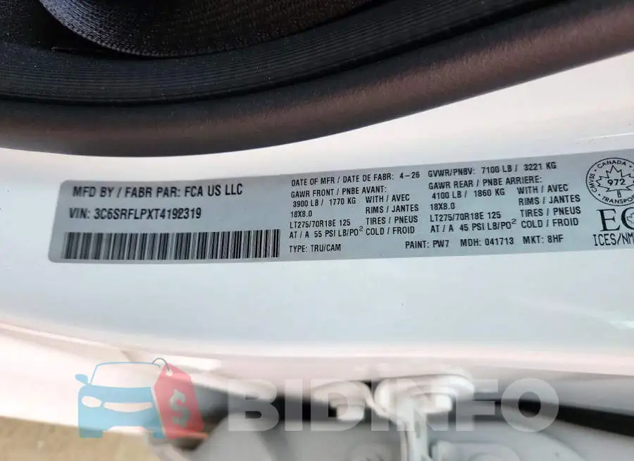 3C6SRFLPXT4192319 Photo# 12