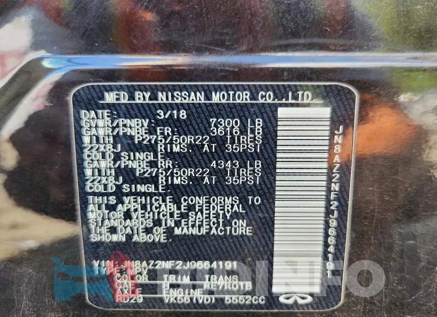 JN8AZ2NF2J9664191 Photo# 13
