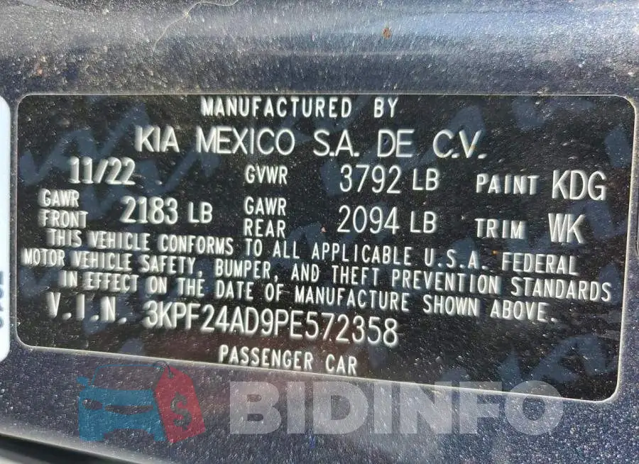 3KPF24AD9PE572358 Photo# 13