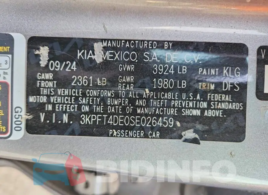 3KPFT4DE0SE026459 Photo# 13