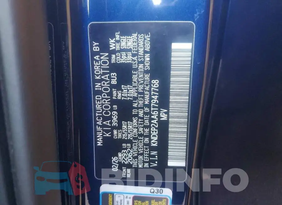 KNDEP2AA6T7947768 Photo# 13