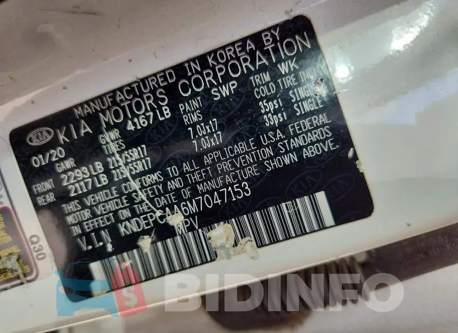 KNDEPCAA6M7047153 Photo# 12