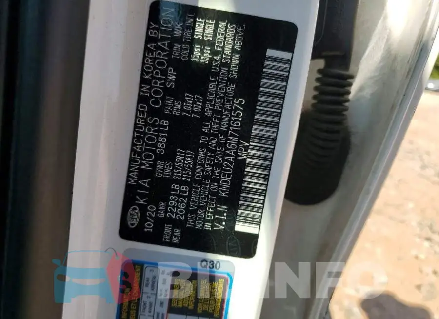 KNDEU2AA6M7161575 Photo# 13