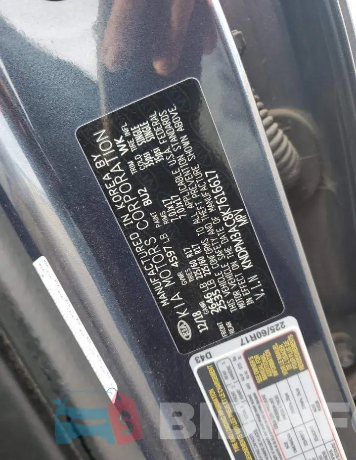 KNDPM3AC8K7616617 Photo# 12