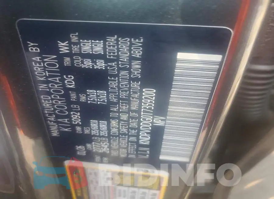 KNDPVDDG0T7359200 Photo# 13