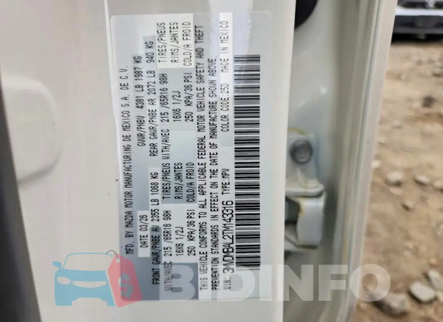 3MVDMBAL2TM143316 Photo# 14