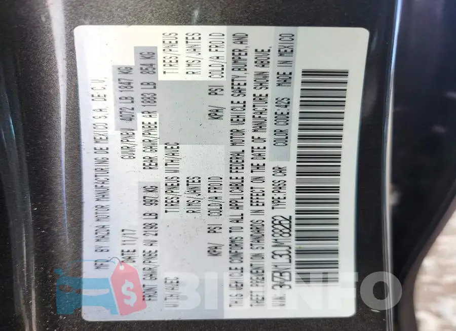 3MZBN1L30JM188262 Photo# 12