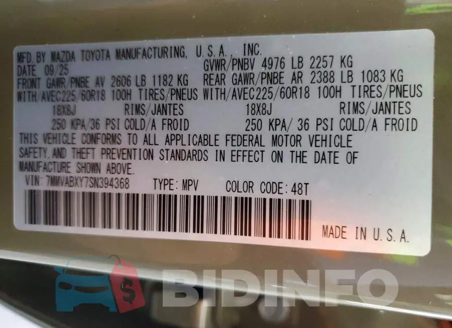 7MMVABXY7SN394368 Photo# 12