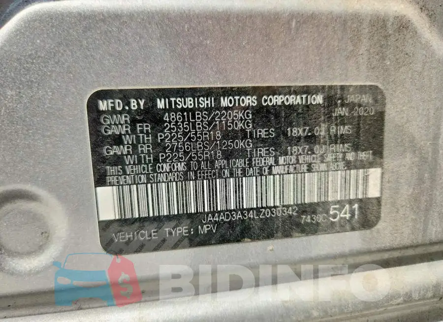 JA4AD3A34LZ030342 Photo# 13