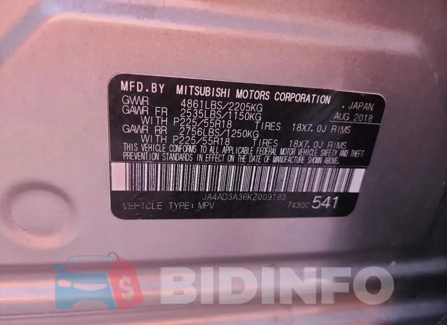 JA4AD3A36KZ009183 Photo# 13