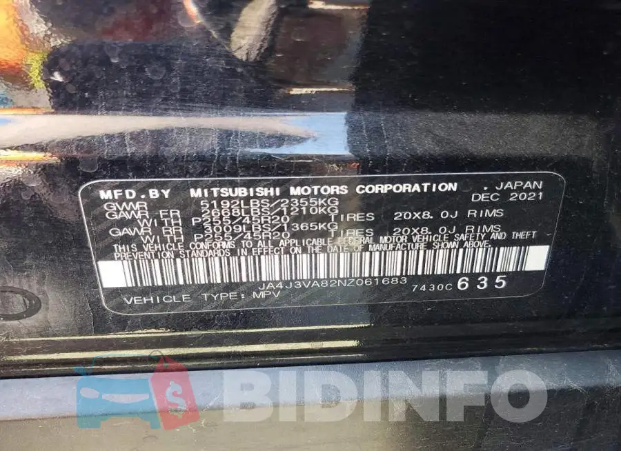JA4J3VA82NZ061683 Photo# 13