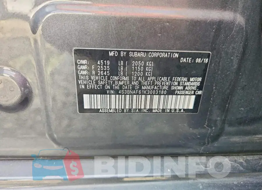 4S3BNAF61K3003180 Photo# 12