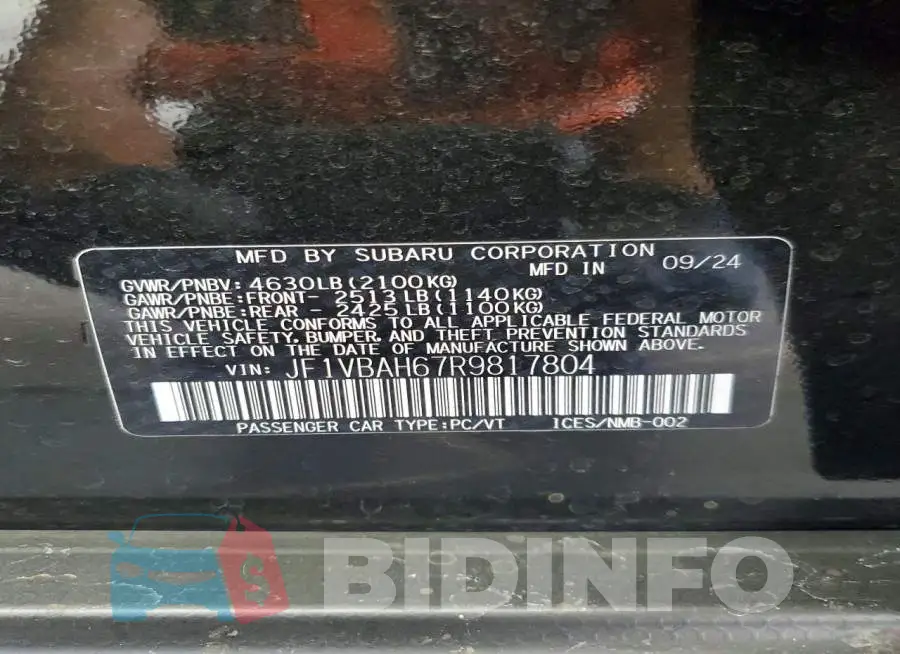 JF1VBAH67R9817804 Photo# 13
