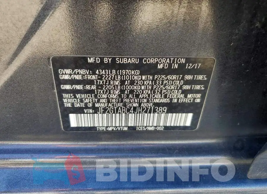 JF2GTABC4JH271389 Photo# 13