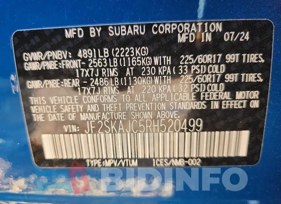 JF2SKAJC5RH520499 Photo# 14