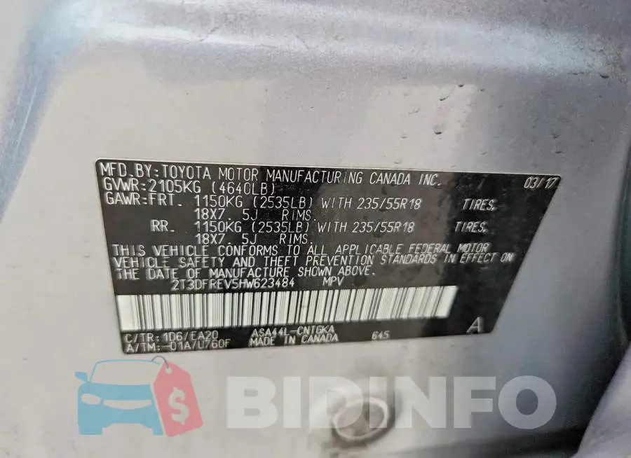 2T3DFREV5HW623484 Photo# 12