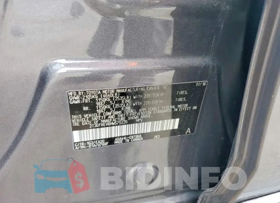 2T3DFREV6HW575235 Photo# 12