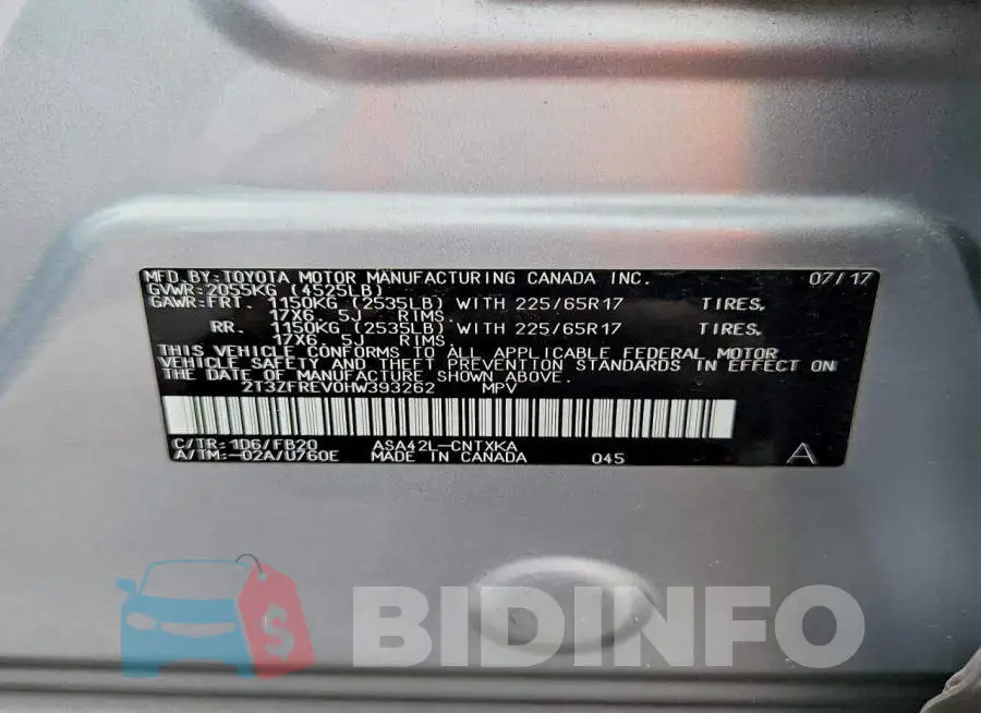 2T3ZFREV0HW393262 Photo# 14