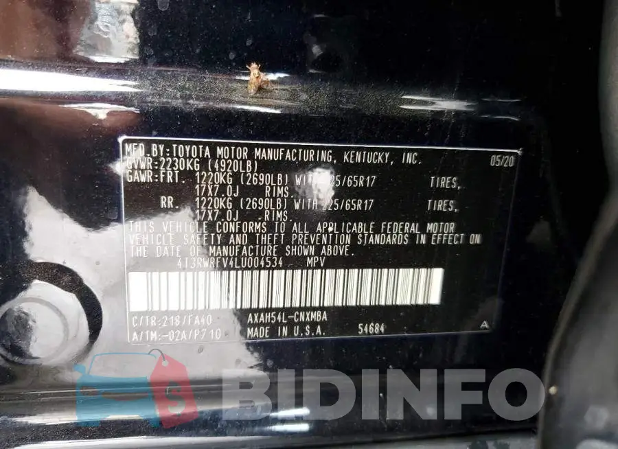 4T3RWRFV4LU004534 Photo# 14