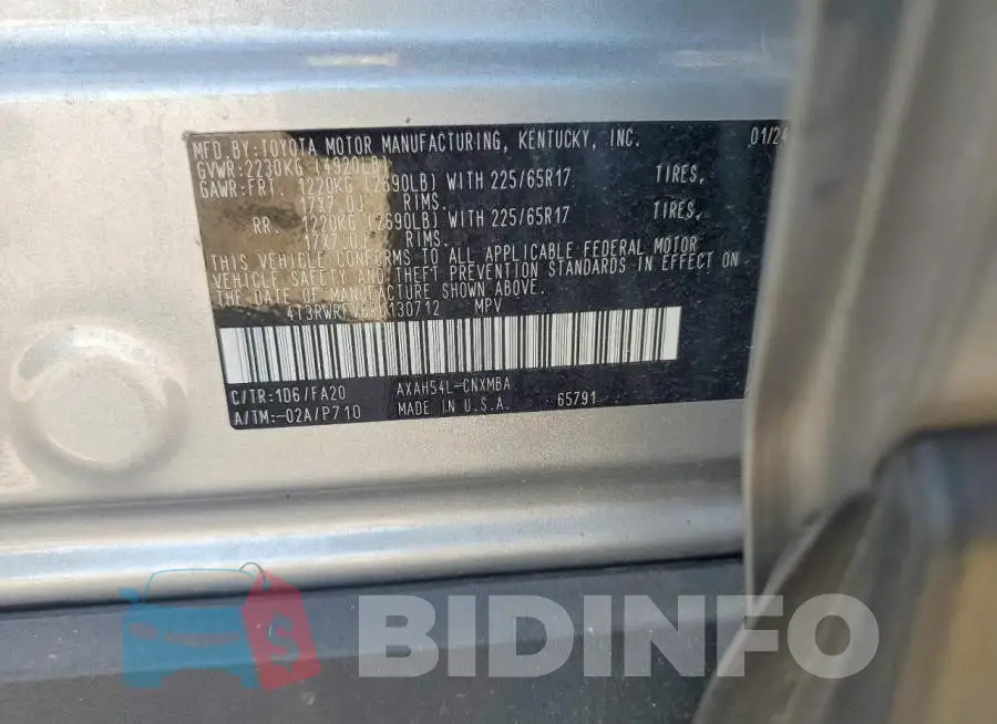 4T3RWRFV6RU130712 Photo# 12