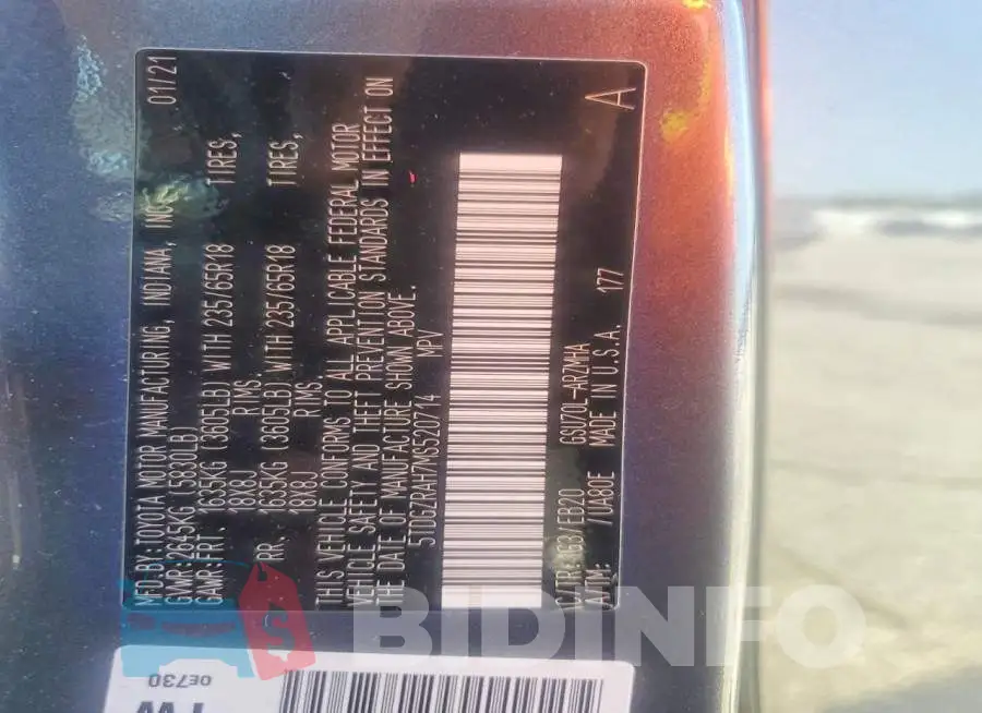 5TDGZRAH7MS520714 Photo# 13