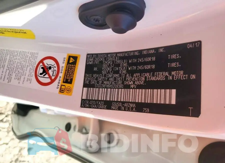 5TDZZRFH6HS209380 Photo# 12
