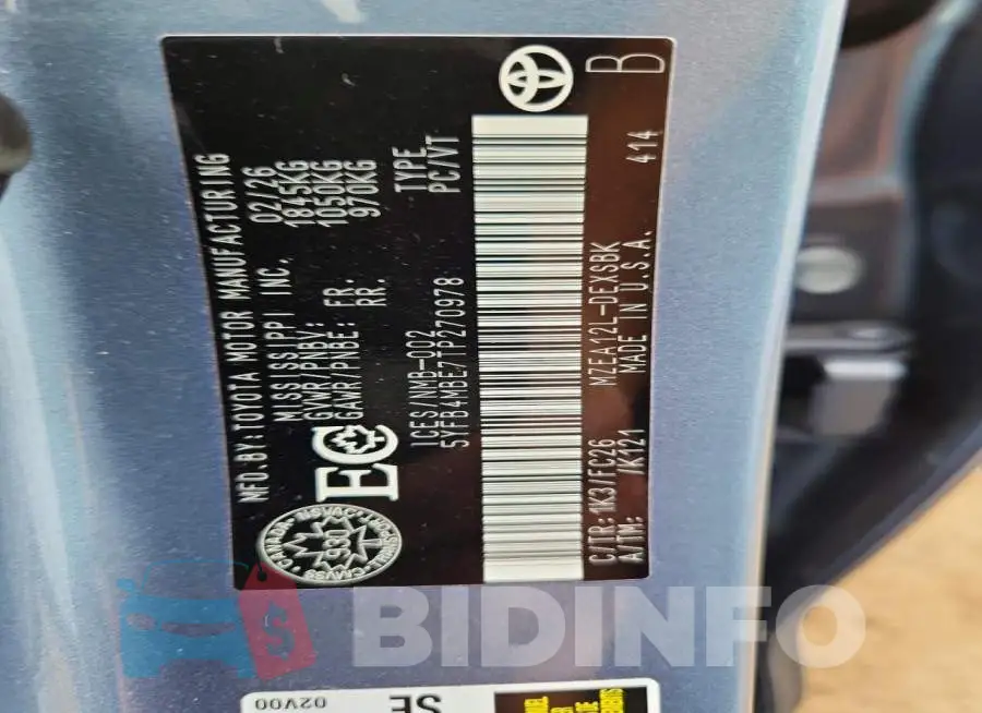 5YFB4MBE7TP270978 Photo# 13