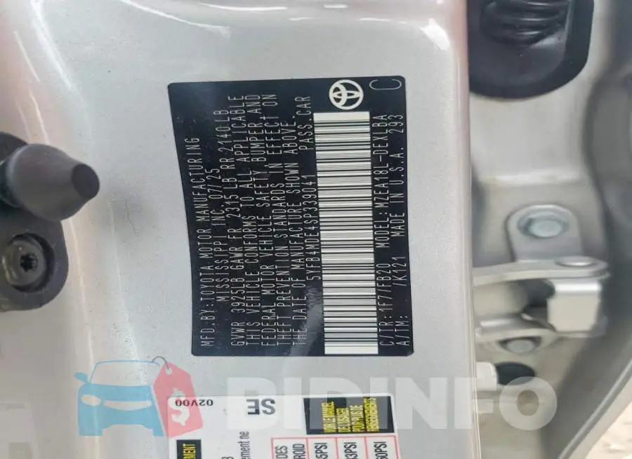 5YFB4MDE4SP339041 Photo# 12