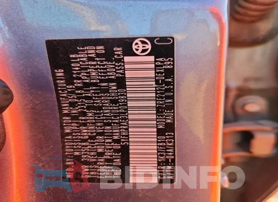 5YFHPRAE3LP019830 Photo# 12