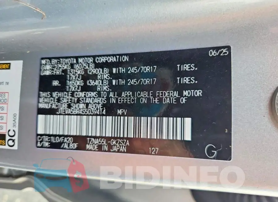 JTEVA5BR4S5039414 Photo# 14