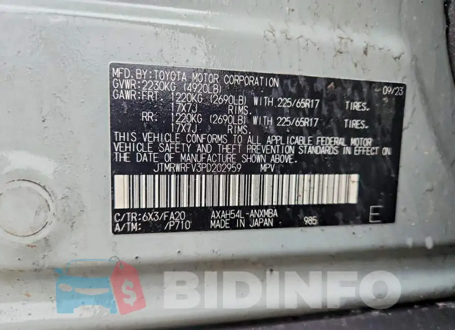 JTMRWRFV3PD202959 Photo# 14