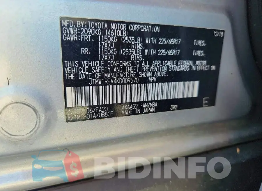 JTMW1RFV4KD009570 Photo# 13
