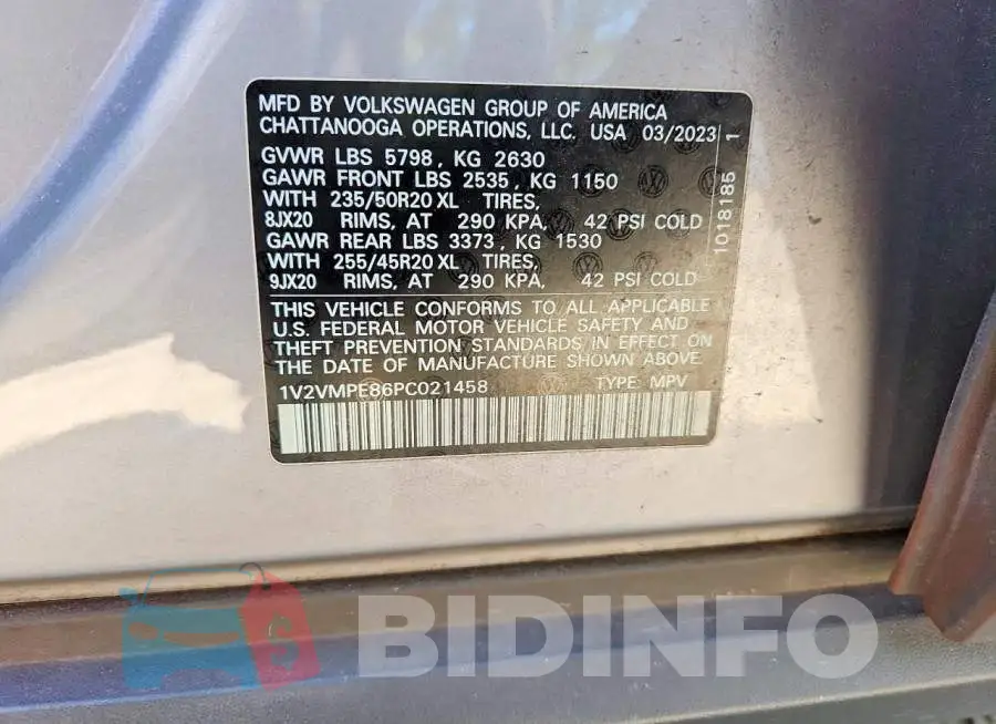 1V2VMPE86PC021458 Photo# 14