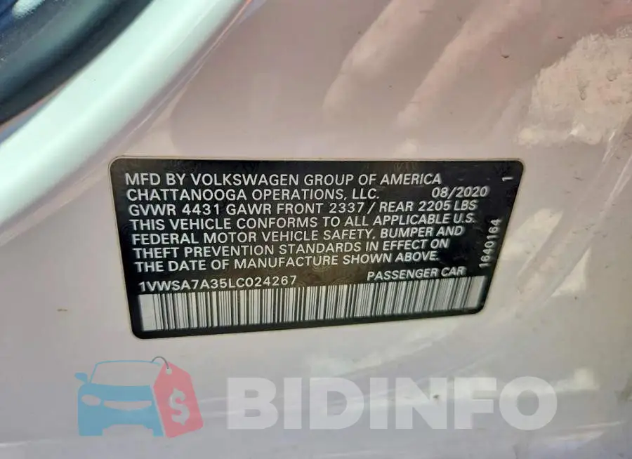 1VWSA7A35LC024267 Photo# 12
