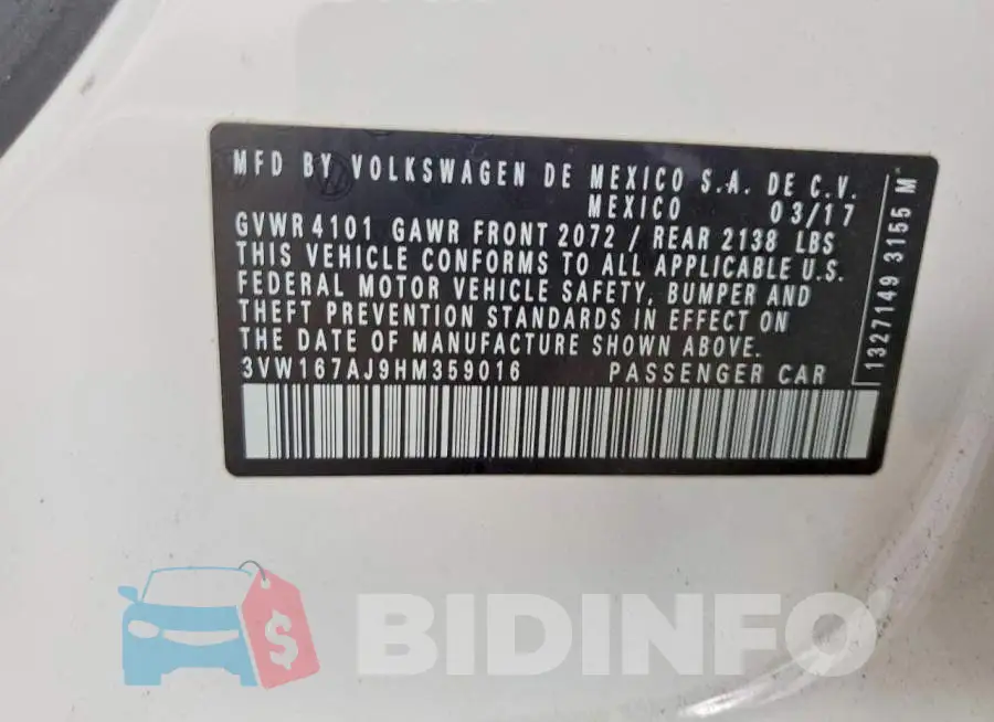 3VW167AJ9HM359016 Photo# 12