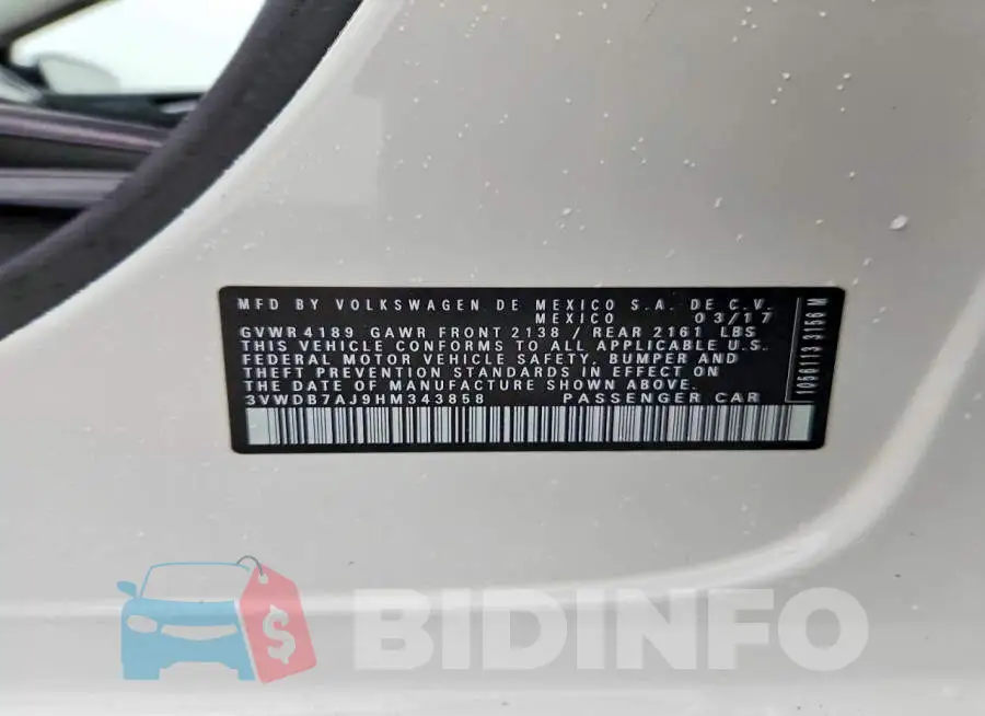 3VWDB7AJ9HM343858 Photo# 12