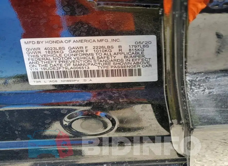 19UDE2F79LA006513 Photo# 12