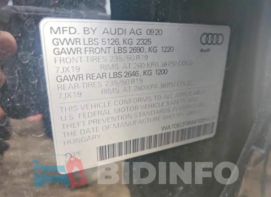 WA1DECF35M1025413 Photo# 12
