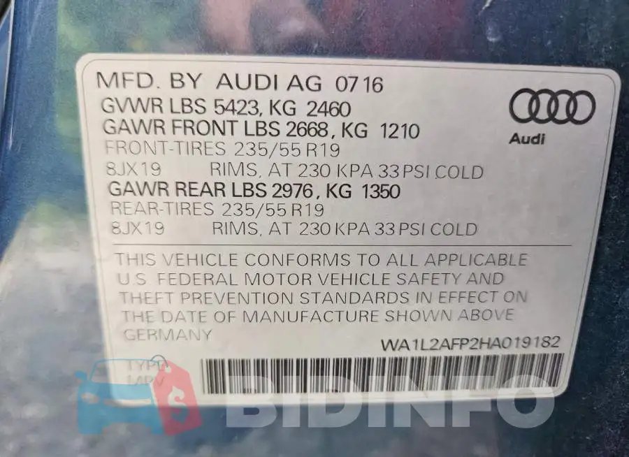 WA1L2AFP2HA019182 Photo# 13