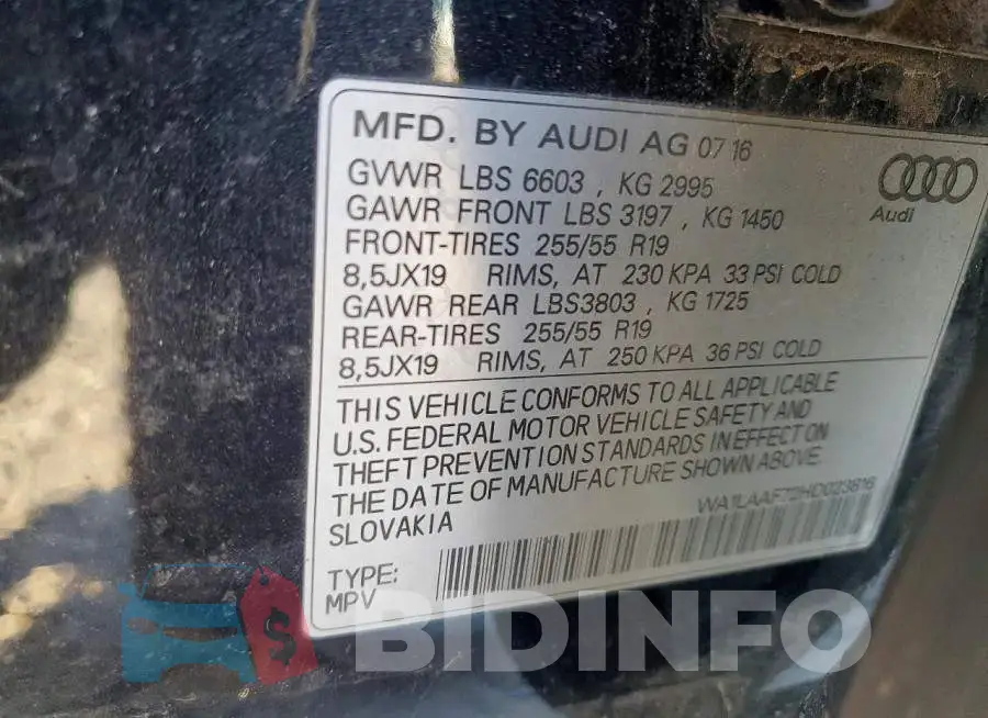 WA1LAAF72HD023816 Photo# 13